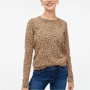 J. Crew Teddie Sweater in Dotted Leopard Print Size XXS